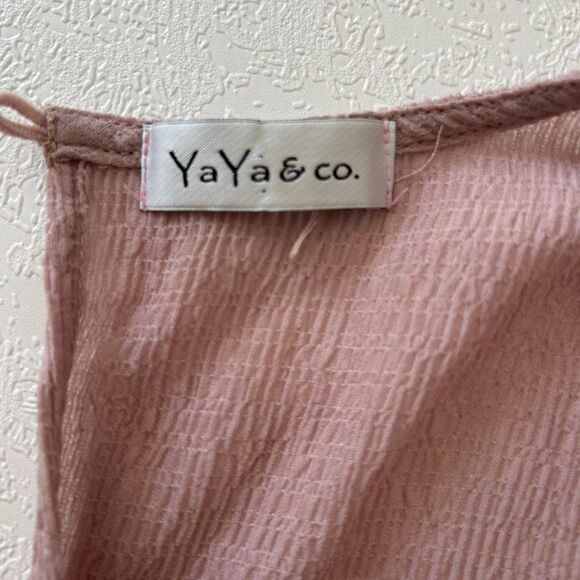 YaYa & Co. Textured Dusty Rose Sleeveless Blouse Women’s Top - Picture 3 of 7